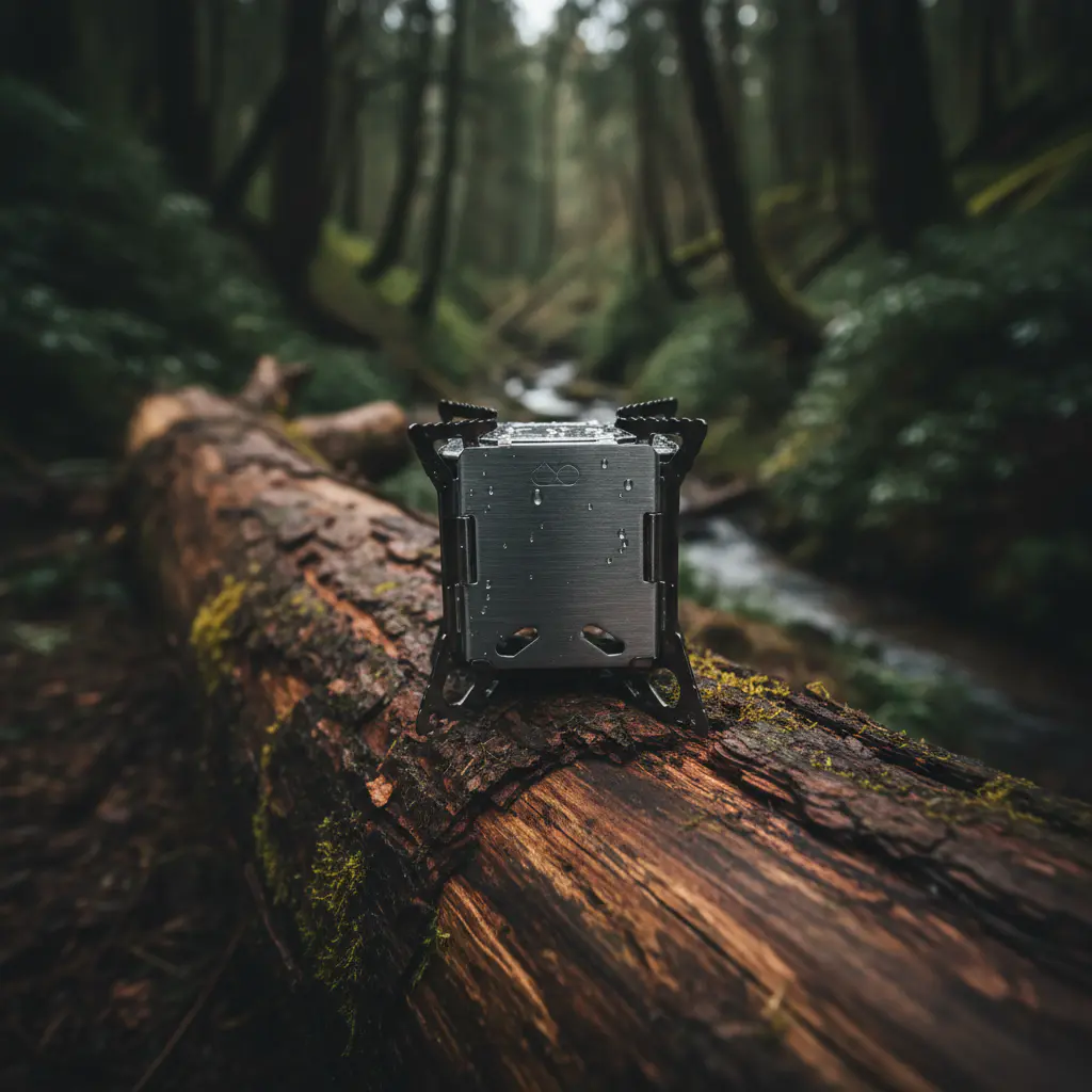 Compact folded camping stove