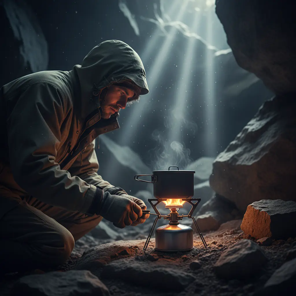Team member testing stove