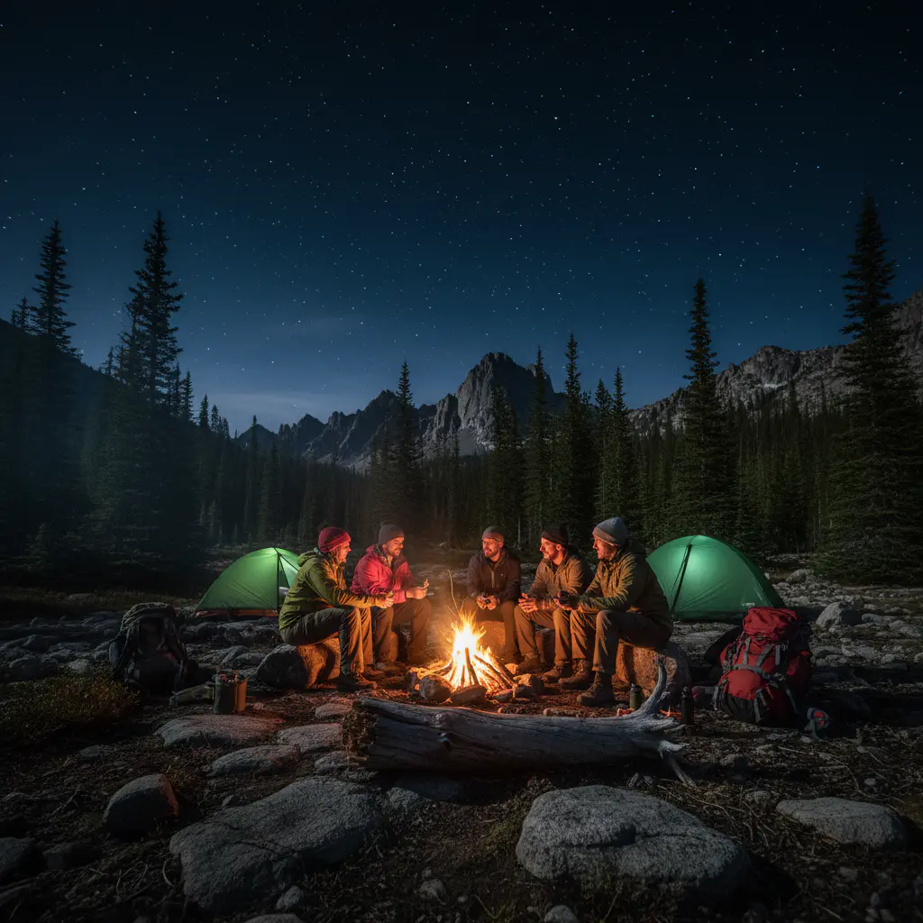Team member camping